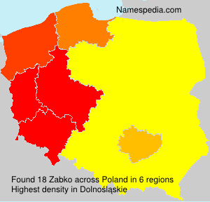 Surname Zabko in Poland Surname Zabko in Poland