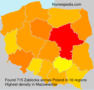 Surname Zablocka in Poland Surname Zablocka in Poland