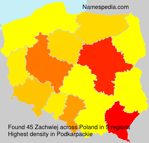 Surname Zachwiej in Poland