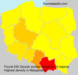 Surname Zaczyk in Poland Surname Zaczyk in Poland