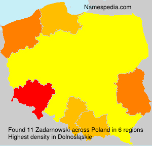 Surname Zadarnowski in Poland Surname Zadarnowski in Poland
