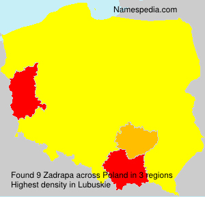 Surname Zadrapa in Poland Surname Zadrapa in Poland