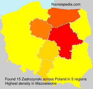 Surname Zadrozynski in Poland Surname Zadrozynski in Poland
