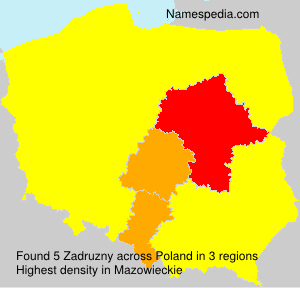 Surname Zadruzny in Poland Surname Zadruzny in Poland