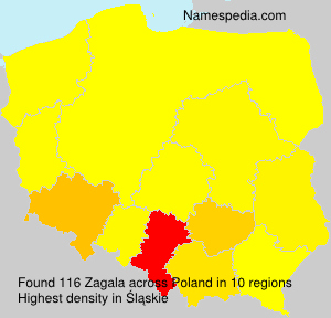 Surname Zagala in Poland Surname Zagala in Poland