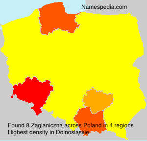 Surname Zaglaniczna in Poland