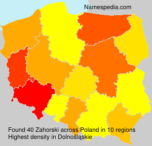 Surname Zahorski in Poland Surname Zahorski in Poland