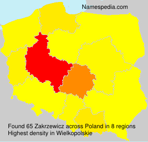 Surname Zakrzewicz in Poland Surname Zakrzewicz in Poland