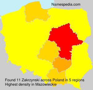 Surname Zakrzynski in Poland Surname Zakrzynski in Poland