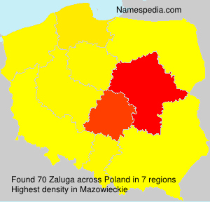Surname Zaluga in Poland