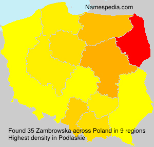 Surname Zambrowska in Poland Surname Zambrowska in Poland
