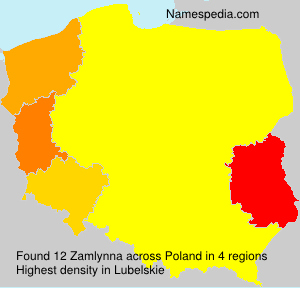 Surname Zamlynna in Poland Surname Zamlynna in Poland