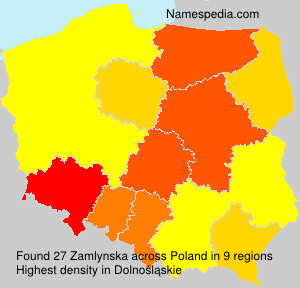 Surname Zamlynska in Poland Surname Zamlynska in Poland