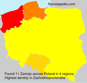 Surname Zamojc in Poland Surname Zamojc in Poland
