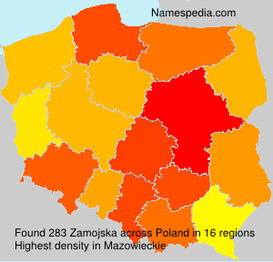 Surname Zamojska in Poland Surname Zamojska in Poland