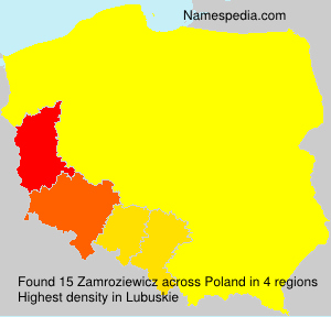Surname Zamroziewicz in Poland Surname Zamroziewicz in Poland