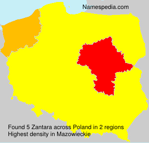 Surname Zantara in Poland Surname Zantara in Poland