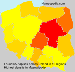 Surname Zapisek in Poland Surname Zapisek in Poland