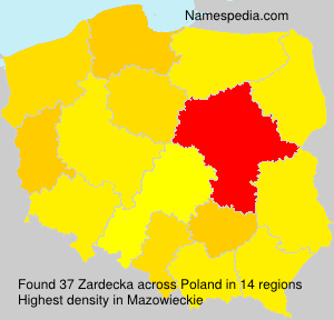 Surname Zardecka in Poland Surname Zardecka in Poland