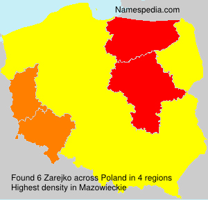 Surname Zarejko in Poland Surname Zarejko in Poland
