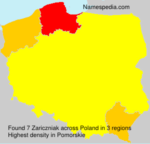 Surname Zariczniak in Poland Surname Zariczniak in Poland