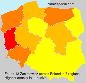 Surname Zasimowicz in Poland Surname Zasimowicz in Poland