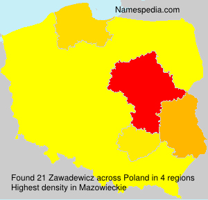 Surname Zawadewicz in Poland Surname Zawadewicz in Poland