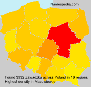 Surname Zawadzka in Poland Surname Zawadzka in Poland