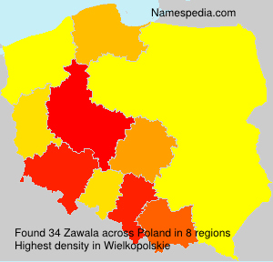 Surname Zawala in Poland