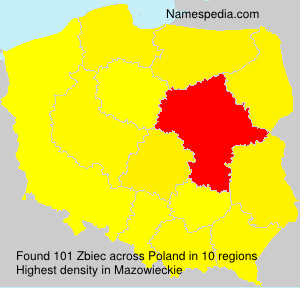 Surname Zbiec in Poland