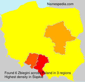 Surname Zbiegini in Poland