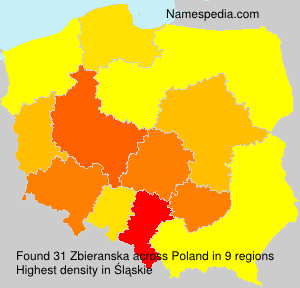 Surname Zbieranska in Poland