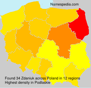 Surname Zdaniuk in Poland Surname Zdaniuk in Poland
