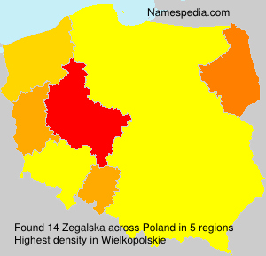 Surname Zegalska in Poland Surname Zegalska in Poland