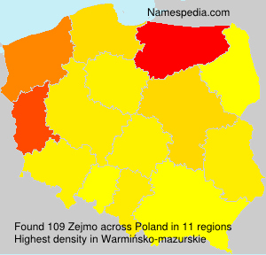 Surname Zejmo in Poland Surname Zejmo in Poland