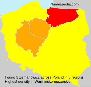Surname Zemanowicz in Poland