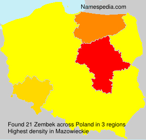 Surname Zembek in Poland Surname Zembek in Poland