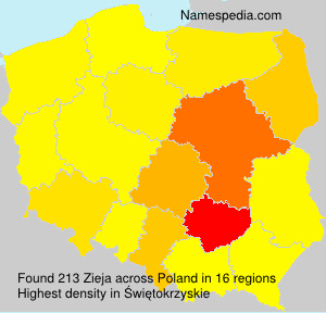 Surname Zieja in Poland Surname Zieja in Poland