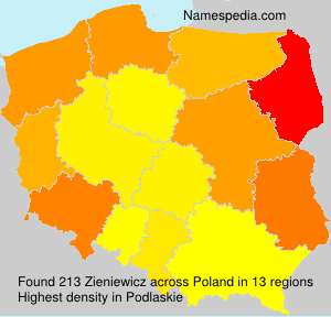 Surname Zieniewicz in Poland Surname Zieniewicz in Poland