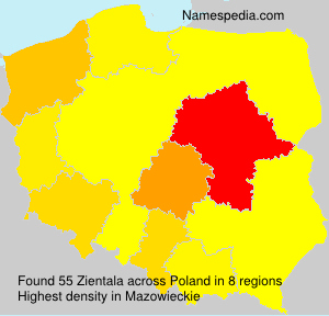Surname Zientala in Poland Surname Zientala in Poland