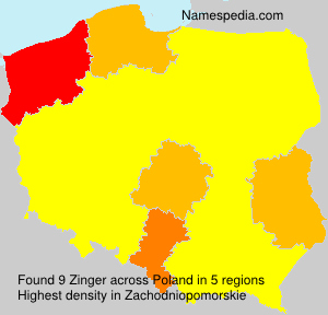 Surname Zinger in Poland Surname Zinger in Poland