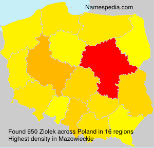 Surname Ziolek in Poland Surname Ziolek in Poland