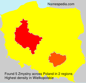 Surname Zmyslny in Poland Surname Zmyslny in Poland