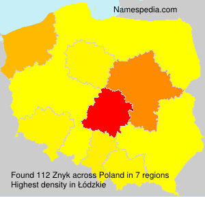 Surname Znyk in Poland Surname Znyk in Poland