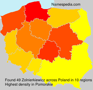 Surname Zolnierkiewicz in Poland Surname Zolnierkiewicz in Poland