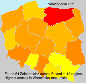 Surname Zolnierowicz in Poland Surname Zolnierowicz in Poland
