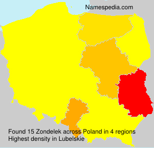 Surname Zondelek in Poland Surname Zondelek in Poland