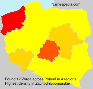 Surname Zorga in Poland Surname Zorga in Poland