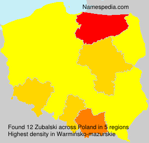 Surname Zubalski in Poland Surname Zubalski in Poland