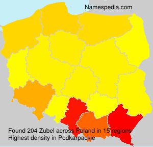 Surname Zubel in Poland